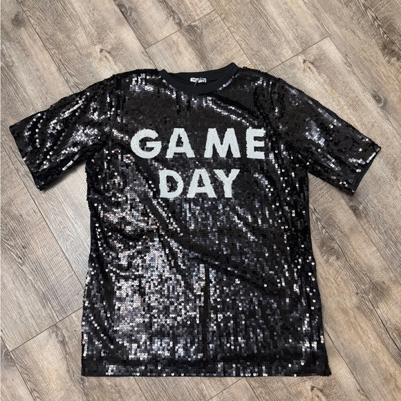 Why Dress Dresses & Skirts - Stylish Black and Silver Sequin Tee